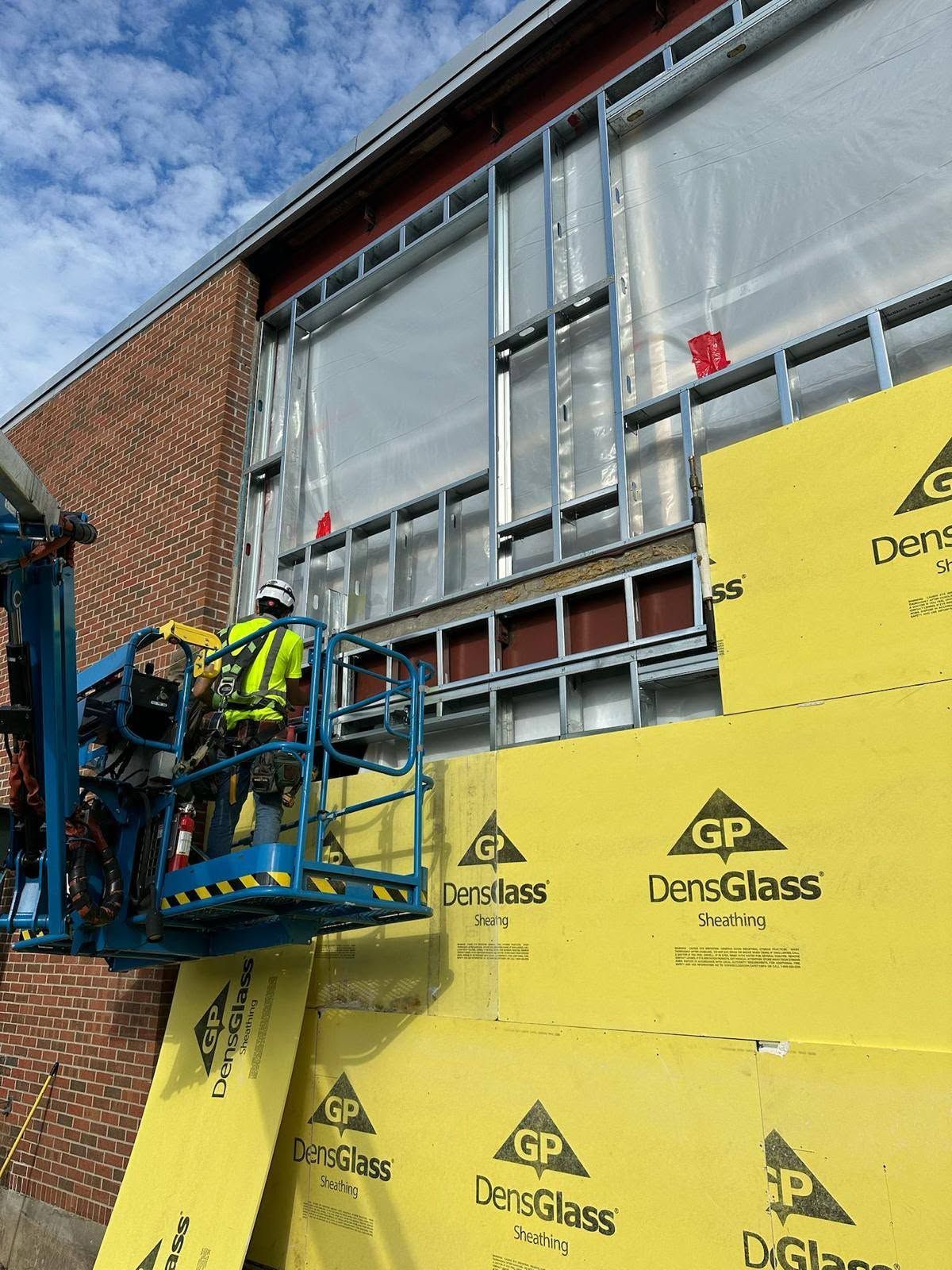 Metal framing and DensGlass work at the Nashua school — photo 1