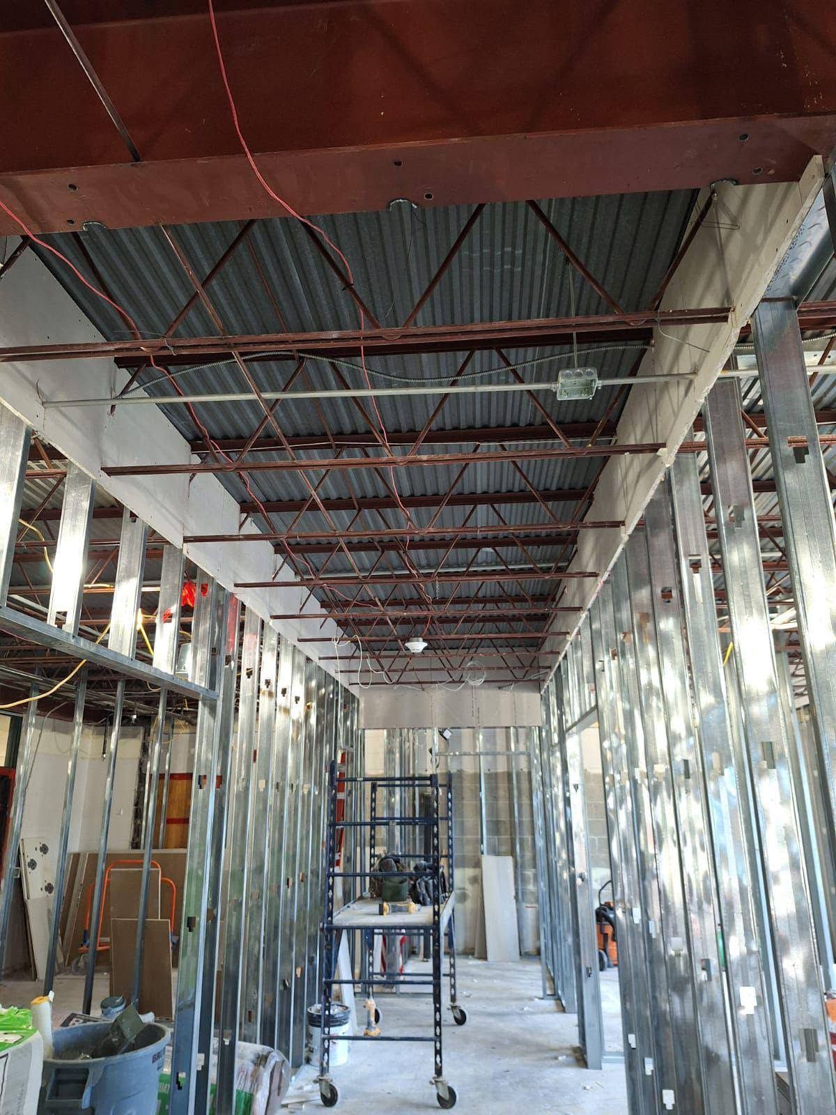 Metal framing and DensGlass work at the Nashua school — photo 2